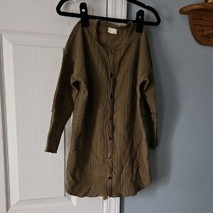 Simple Folk Olive Green Waffle Gown